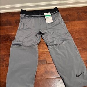 Nike Pro Gray Dri-Fit 3/4 Length Training Tights Boys XLarge